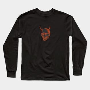 Red Japanese Hannya Mask Long Sleeve T-Shirt